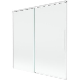 MEXEN/S - Rox vanová zástěna 2-křídlová posuvná 160 x 150, transparent, bílá 8C9-160-001-20-00