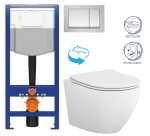 CERSANIT/S - CERSANIT předstěnový instalační systém s tlačítkem chrom K97-509 + WC CERSANIT DESSE VORTEX + SEDÁTKO K97-526 509 ES1