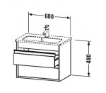 DURAVIT - Ketho Umyvadlová skříňka Compact 48x60x39 cm, 2 zásuvky, lesklá bílá KT645202222