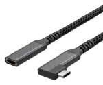 Sconn USB-C prodlužovací kabel 90° textilní 0,5 m / Prodlužovací kabel / USB-C (M) - USB-C (F) / USB 3.2 / PD (FL31-74013)