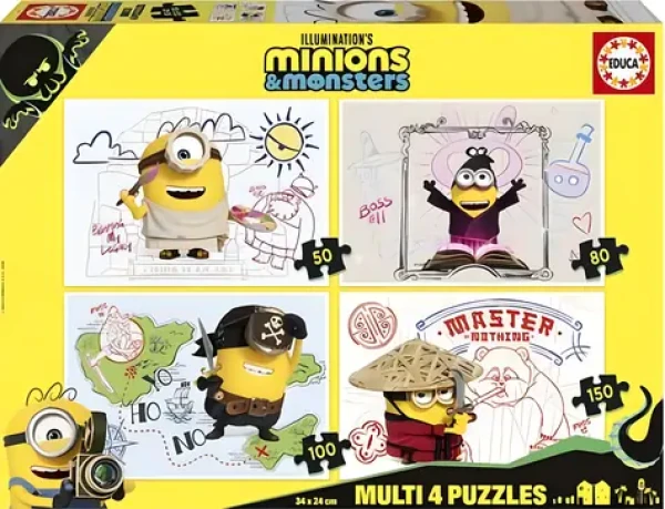 EDUCA Puzzle Mimoni a monstra 4v1