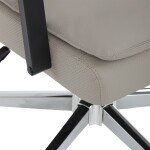 Křeslo kancelářské, béžová ekokůže, kříž kov chromový, houpací mechanismus, čalouněné područky