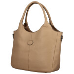 Trendy dámská koženková kabelka na rameno Stifa, béžová