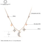 Náhrdelník Swarovski Elements Gold Moon&Star - chirurgická ocel, Zlatá 40 cm + 5 cm (prodloužení)