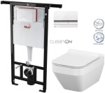 ALCADRAIN Jádromodul - předstěnový instalační systém s bílým/ chrom tlačítkem M1720-1 + WC CERSANIT CLEANON CREA čtverec + SEDÁTKO AM102/1120 M1720-1 CR2