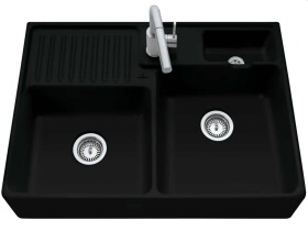 VILLEROY & BOCH - Keramický dřez Double-bowl sink Ebony modulový 895 x 630 x 220 bez excentru 632391S5