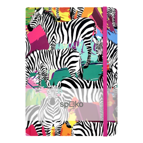 Zápisník linkovaný A5 Spoko, 75g, 96 str.- Jungle II (zebra)