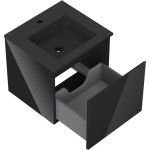 MEXEN/S - Orio koupelnová skříňka 50 cm s umyvadlem Otis, 1 šuplík, černá lesk/černá mat 91A10-05047-1-BF70-W18M71