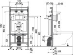 Alcadrain Set montážního rámu, výlevky, izolační desky, mřížky a ovládacího tlačítka A108F 5:1 SET A108FSET5v1