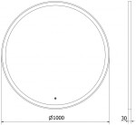 MEXEN - Esso zrcadlo s osvětlením 100 cm, LED 6000K zlatý rám 9825-100-100-611-50