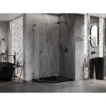 MEXEN/S - Lunar L sprchový kout pětiboký křídlový pravá 100 x 90, transparent, grafit metal 831L-100P-090L-95-00-P