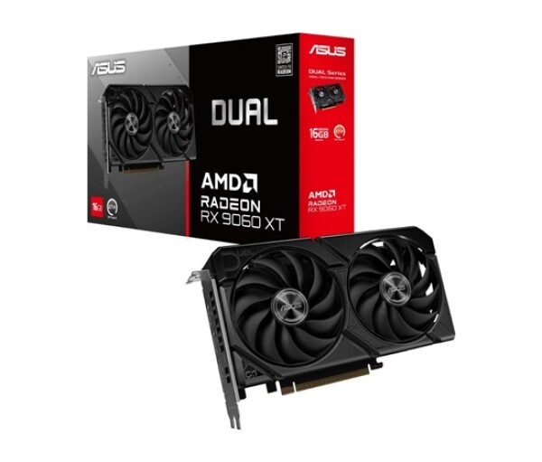 ASUS VGA AMD Radeon RX 9060 XT DUAL 16GB, RX 9060 XT, 16GB GDDR6, 2xDP, 1xHDMI EDF_1887742