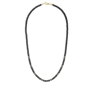 Pánský náhrdelník Martino Gold - 5 mm lávový kámen, hematit, Zlatá 47 cm