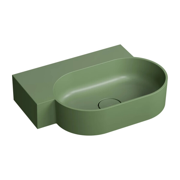 OMNIRES - OVO M+ umyvadlo na desku/závěsné - levé, 55 x 38 cm, olive mat; OVO555UWLOL