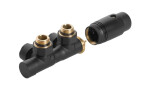 CERANO - Připojovací radiátorový ventil s termostatickou hlavicí - středové připojení 50mm - černá matná CER-015-S2
