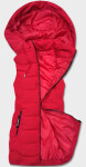 Červená dámská vesta s kapucí (R8133-4) odstíny červené 48
