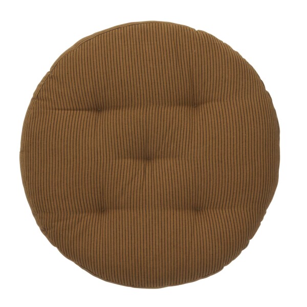 MADAM STOLTZ Kulatý sedák na židli Sugar almond / Black Ø 45 cm, hnědá barva, textil