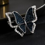 Luxusní brož se zirkony Crystal Butterfly - motýl, Stříbrná