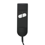 Křeslo polohovací, eletrické, šedá látka.