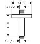 AXOR - Sprchový program Sprchové rameno stropní, 10 cm, matná černá 26432670