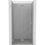 MEXEN/S - Lunar-F skládací sprchové dveře levé 75 cm, transparent, nikl kartáčovaný 836-075-000-97-00-L