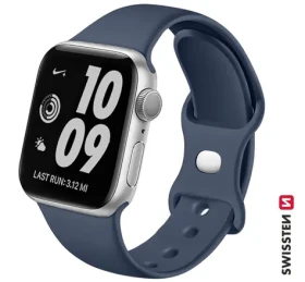 SWISSTEN silikonový řemínek pro Apple Watch 42-44 mm modrá (46000113)
