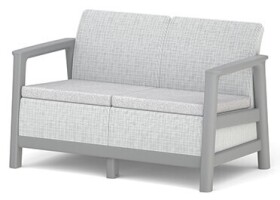 KETER SCANDI LINEA 2 SEATER SOFA - Ash grey/Storm grey