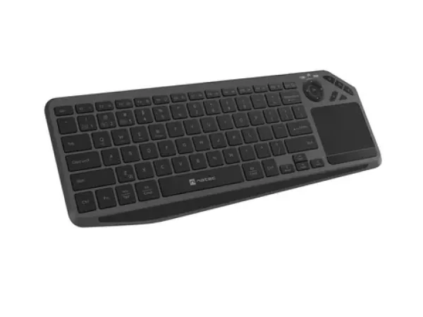 Natec Turbot 2 černá / Bezdrátová klávesnice pro Smart TV / touchpad / 90 kláves / USB + Bluetooth / US (NKL-2317)