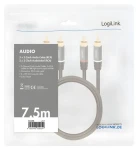 LogiLink 2x RCA - 2x RCA černá / Audio kabel / pozlacené konektory / 7,5 m (CA1208)