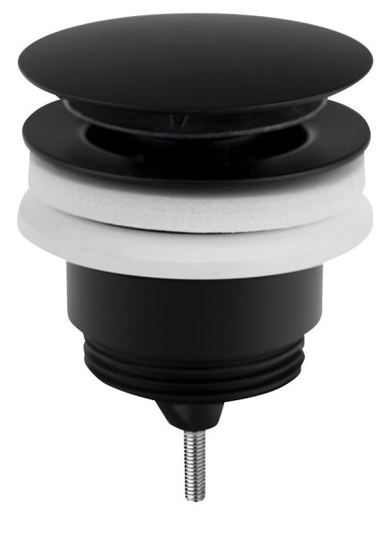 Omp Tea - Umyvadlová výpust 5/4“, click-clack, velká zátka, 10-45, černá mat 7532.310.5X