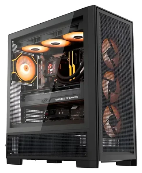 DarkFlash AIRNOVA černá / PC skříň / E-ATX / Big Tower / 3x 120 mm / USB-C Gen2 / bez zdroje (AIRNOVA BLK +3F)