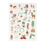 Meri Meri Vánoční samolepky Mixed Icon Christmas – 10 archů, červená barva, papír