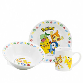 Dětské nádobí Pokémon (hrnek, talíř, miska) - keramika - 3 ks