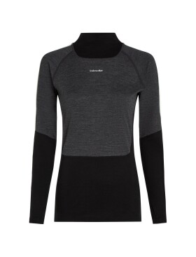 ICEBREAKER Wmns 200 Oasis+ LS High Neck, Black/Jet Heather/Undyed/Cb velikost: M