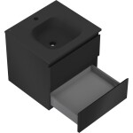 MEXEN/S - Orio koupelnová skříňka 50 cm s umyvadlem Vela, 2 zásuvky, černá mat 91A10-05047-2-BFF71-W23M71