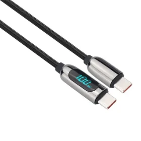 Solight Kabel USB-C (M) - USB-C (M) 1m černá / 100W / displej (8592718034320)