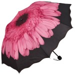 Dámský skládací deštník Plant, tmavě růžový