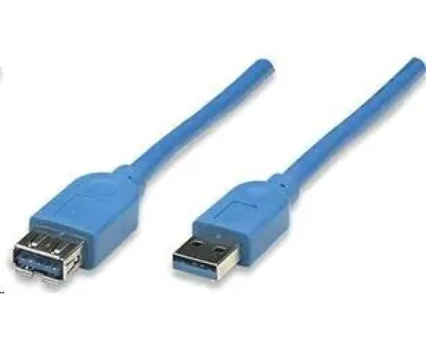 Manhattan prodlužovací kabel USB 3.0 A-A modrý / Kabel / 2 m / 5 Gb/s (322379)
