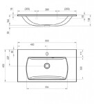 RAVAK - Classic Slim Umyvadlo 80x45 cm, s přepadem, s otvorem pro baterii, bílá XJX01180001