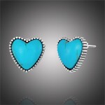 Stříbrné náušnice s tyrkysem Katherine, stříbro 925/1000, Tyrkysová