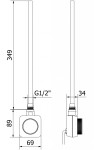 MEXEN/S - Ares radiátor + topná tyč 900 x 400 mm, 300 W, bílá W102-0900-400-6300-20