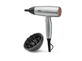 BaByliss Cosmos D580DE stříbrná / fén na vlasy / 2100 W / ionizace / studený vzduch / difuzér / 3 teploty / 2 rychlosti (D580DE)