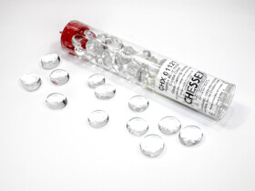 Chessex Gaming Glass Stones in Tube Clear (žetony) – 40 ks