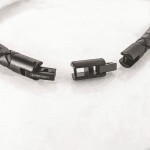 Pánský náramek Fabio Black z pravé kůže a chirurgické oceli, Černá 20,5 cm