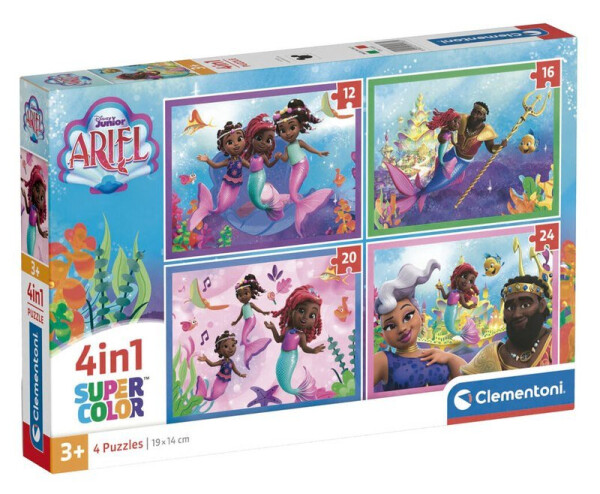 Puzzle Disney Ariel 4v1 (12+16+20+24 dílků)