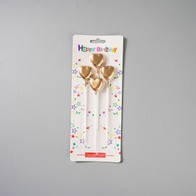 Dortová svíčka srdce bronzová 4ks