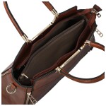 Luxusní dámská koženková kabelka do ruky Wieke, hnědá