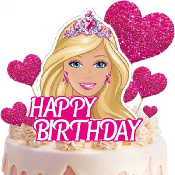 Zápich na dort Happy Birthday Barbie 9ks - Cakesicq