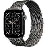 Apple Watch Series 11 GPS+Cellular 46mm Břidlicově šedé titanové tělo - Břidlicově šedý milánský tah S/M / 130–180 mm (MFD34MP/A)