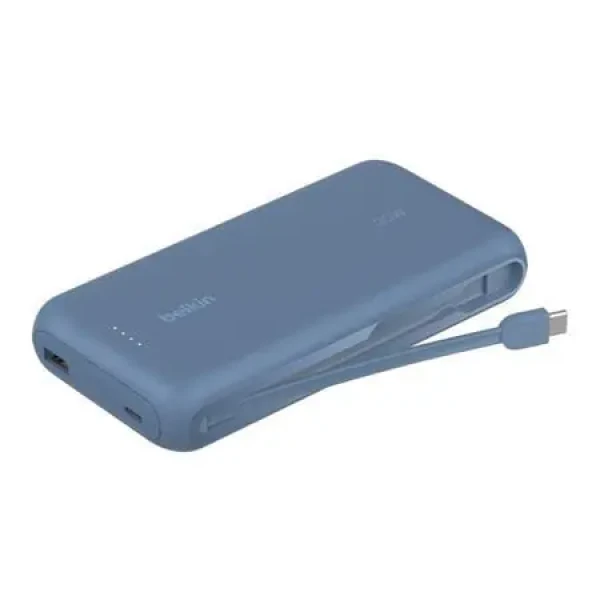 Belkin BOOST CHARGE 20000mAh + kabel modrá / PowerBanka / integrovaný USB-C kabel / 30W PD (BPB024hqBL)